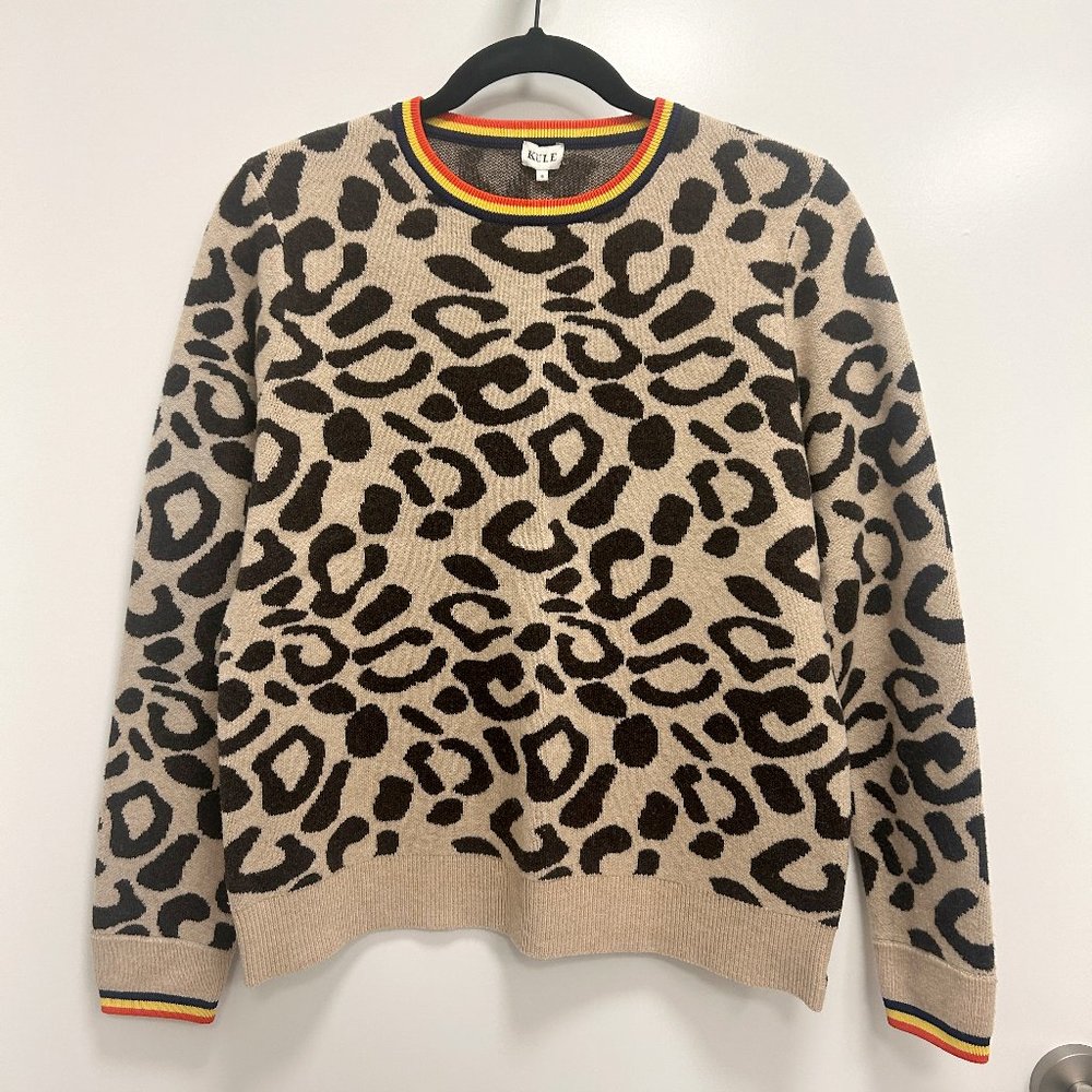 Kule The Stevens Leopard-Print Sweater Size S